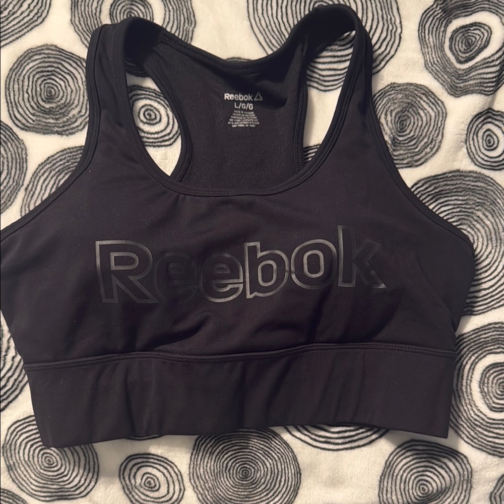 Reebok Charcoal Racerback Sports Bra